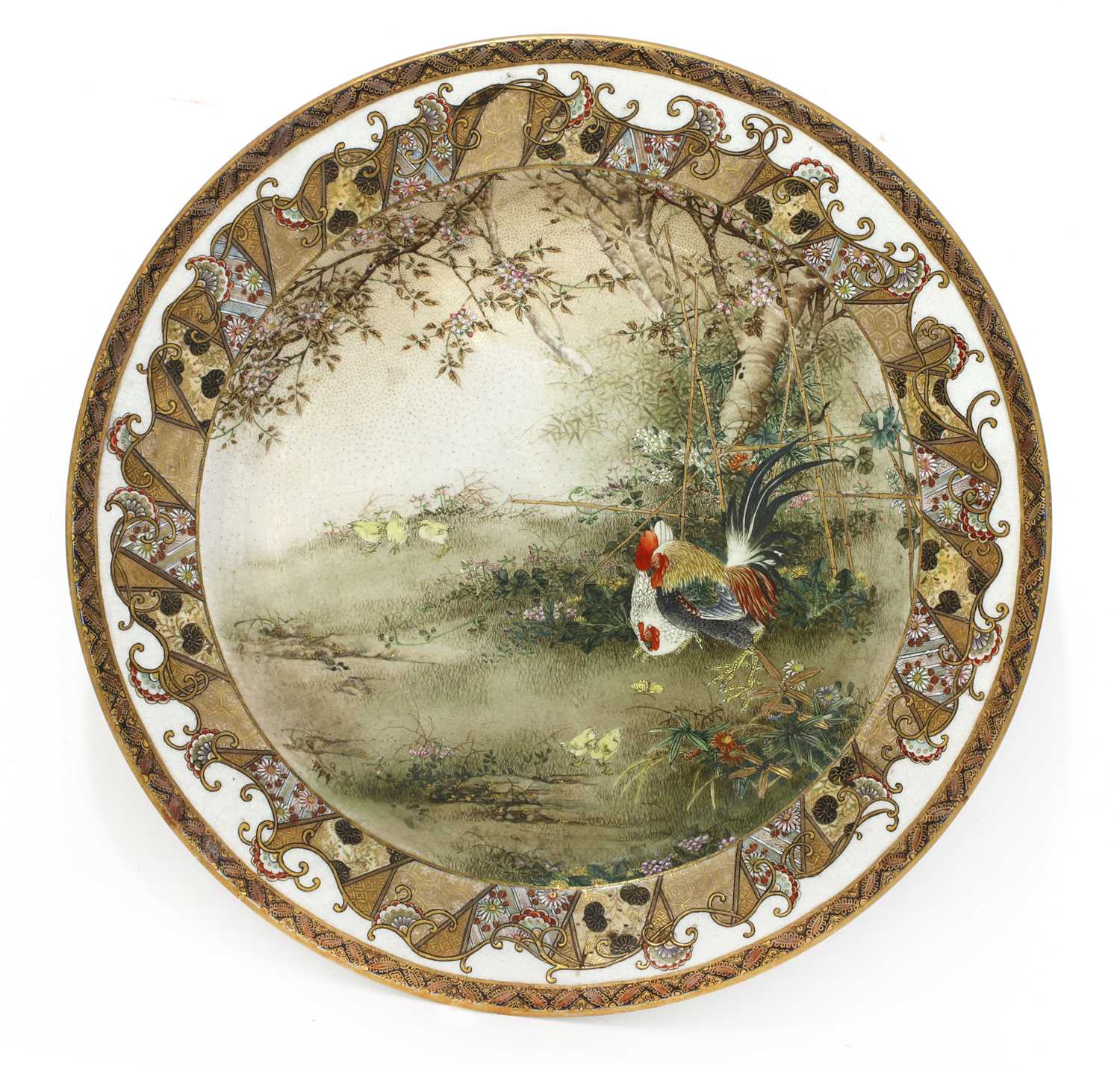 Lot 286 - A Japanese Satsuma ware dish