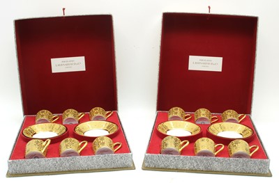 Lot 100 - Two cased sets of boxes Limoges coffee cans and saucers