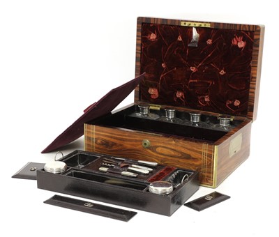Lot 55 - A kingwood and brass inlaid travelling desk