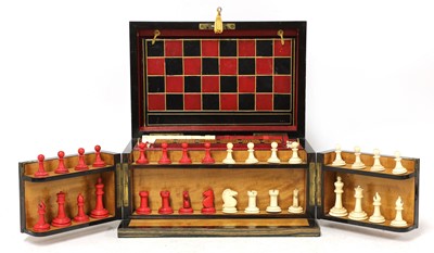 Lot 317 - A Victorian coromandel cased games compendium