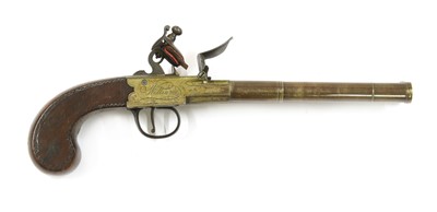 Lot 743 - A pair of double-barrel box-lock flintlock pistols