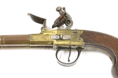 Lot 743 - A pair of double-barrel box-lock flintlock pistols