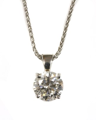 Lot 321 - A platinum single stone diamond pendant
