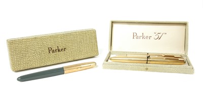 Lot 146 - A Parker 51 rolled gold pen and pencil set