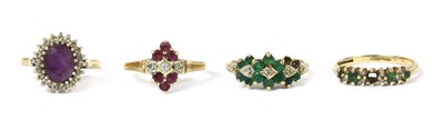 Lot 409 - Four gold rings