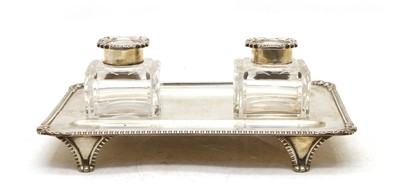 Lot 60 - An Edwardian silver inkstand