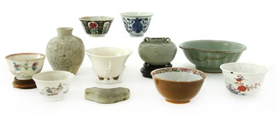 Lot 83 - A Chinese Longquan celadon 'twin-fish' dish