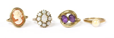 Lot 355 - Four 9ct gold rings
