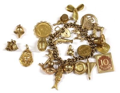 Lot 120 - A 9ct gold charm bracelet