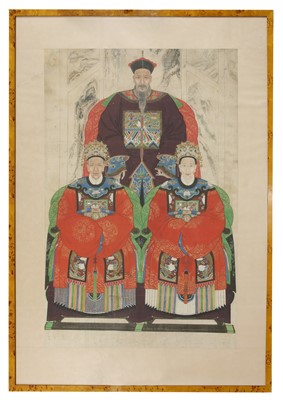 Lot 267 - A large Chinese ancestor portrait painting