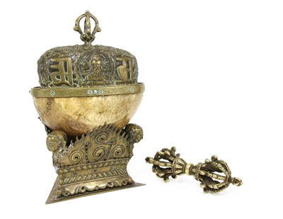 Lot 212 - A Tibetan kapala