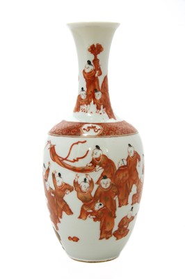 Lot 211 - A Chinese iron-red vase