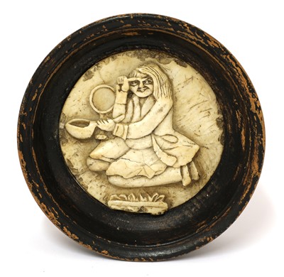 Lot 244A - An alabaster pot lid
