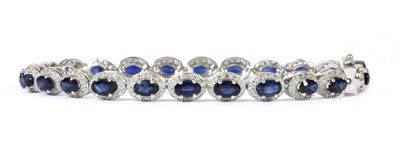 Lot 193 - A white gold sapphire and diamond bracelet