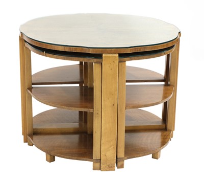 Lot 152 - An Art Deco walnut nest of tables