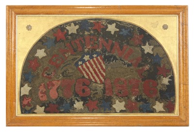 Lot 189 - An unusual North American centennial hook rug