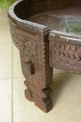 Lot 8 - A rustic hardwood low coffee table