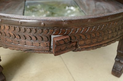 Lot 8 - A rustic hardwood low coffee table