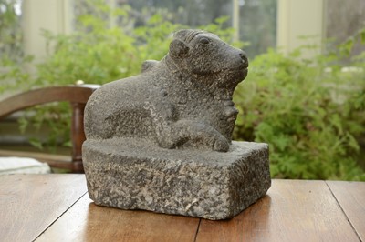 Lot 13 - A carved granite figure of Nandi