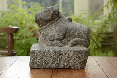 Lot 13 - A carved granite figure of Nandi