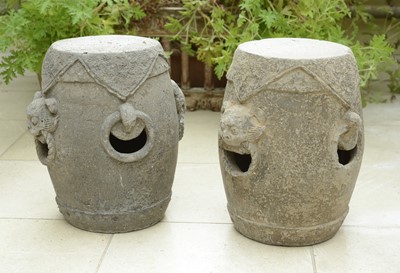 Lot 18 - A pair of archaistic Chinese-style garden seats