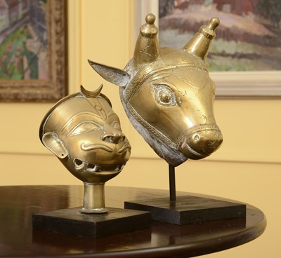 Lot 98 - A brass Nandi head