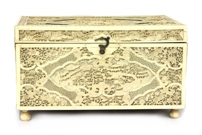 Lot 226 - A Chinese ivory tea caddy