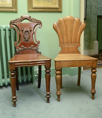 Lot 431 - A Victorian mahogany hall chair
