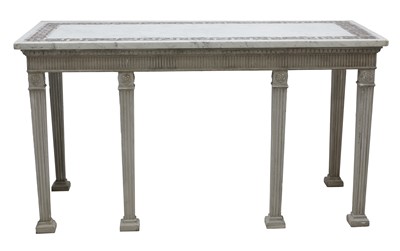 Lot 101 - A pair of contemporary marble-topped console tables