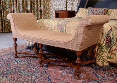 Lot 278 - A William and Mary-style walnut long stool