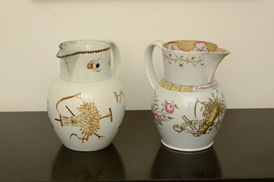 Lot 296 - A named pearlware jug