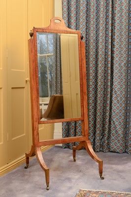 Lot 302 - A Regency-style mahogany cheval mirror