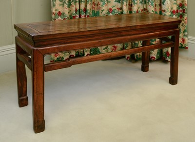 Lot 354 - A Chinese hardwood low occasional table or bench