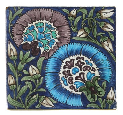 Lot 36 - A William De Morgan 'Chicago' pattern tile