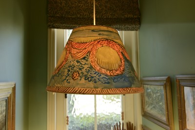 Lot 293 - Two hand-painted light shades