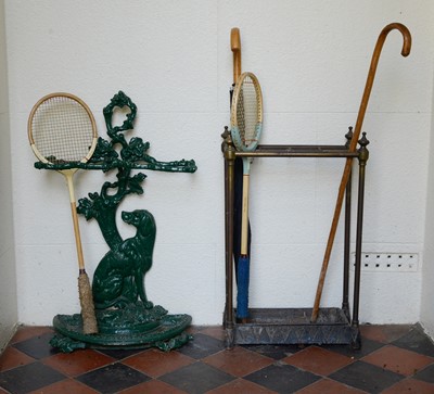 Lot 257 - An Edwardian brass and cast iron stick stand