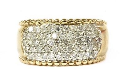 Lot 188 - A 9ct gold five row diamond ring
