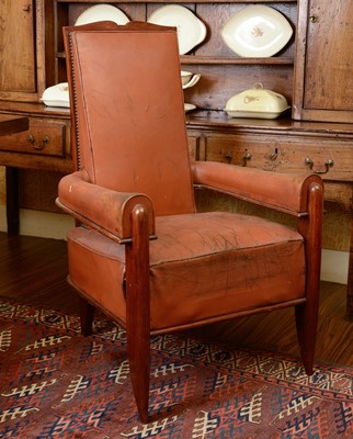 Lot 252 - A walnut-framed high back open armchair