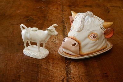 Lot 223 - A Swansea creamware cow creamer