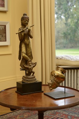 Lot 113 - An Indian brass flask