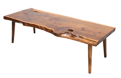 Lot 529 - A rustic yew coffee table