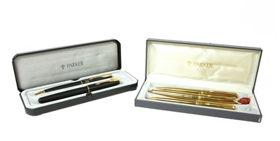 Lot 147 - A Parker Sonnet gold-plated pen set