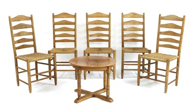 Lot 106 - Five ash ladderback chairs