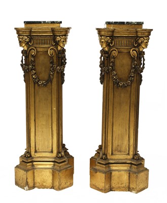 Lot 426 - A pair of Directoire-style giltwood pedestals
