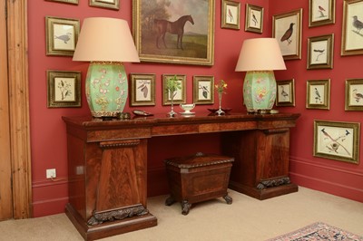 Lot 153 - A large William IV mahogany pedestal sideboard