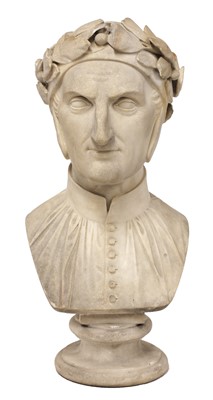 Lot 137 - A marble portrait bust of Dante Alighieri