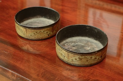 Lot 145 - A pair of Regency papier-mâché wine coasters