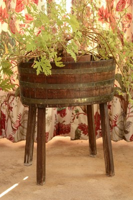 Lot 130A - A coopered oak oval tub or planter