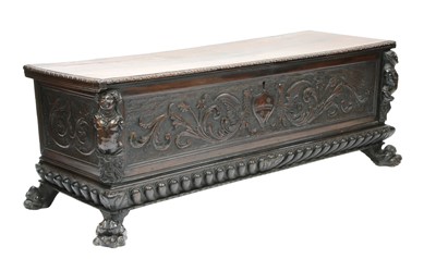 Lot 259 - A North Italian walnut cassone