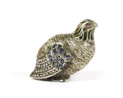 Lot 47 - A silver sculpture of a partridge